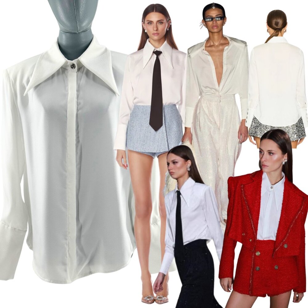 🆕 BRONX & BANCO 🧿 NWOT Blair Ivory White Shirt Blouse, Snap Cuffs - Sz XS US 2